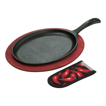 Lodge Lodge Cast Iron Fajita Set 5.5 in. 2 pt Black LFSR3